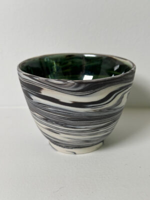 Marbled Black and White Porcelain Cup/Bowl