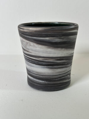 Marbled Black and White Porcelain Tumbler/Vessel