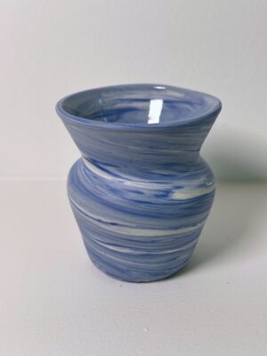 Marbled Blue and White Porcelain Vase