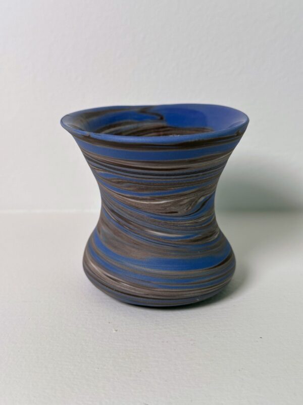 Marbled Blue, White and Black Porcelain Vase