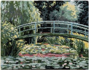 Japanese Footbridge Needlepoint based on  Claude Monet’s painting