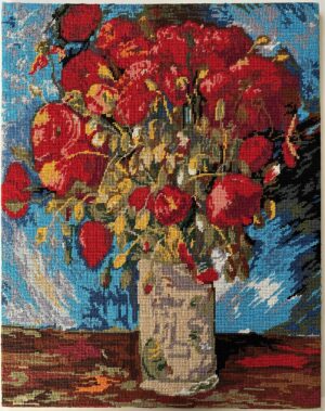 Les Coquelicots d’après (Poppies ) Needlepoint based on  Vincent van Gogh’s painting