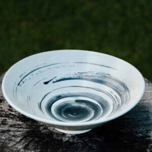 Large Stoneware Warped Bowl