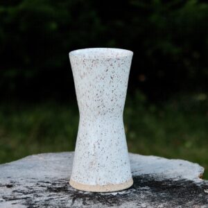 Hourglass Speckled Stoneware Vase