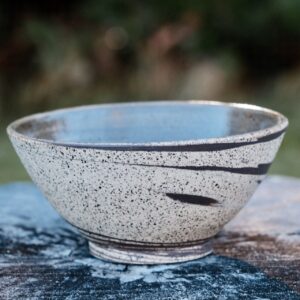 Marbled Black and Speckled Stoneware Bowl