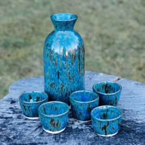 Set of Sake Bottle and 4 Cups