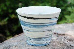 Marbled Porcelain Bowl and Vase