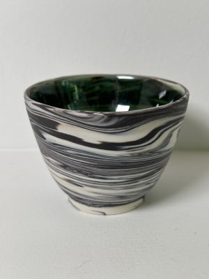 Marbled Black and White Porcelain Cup/Bowl