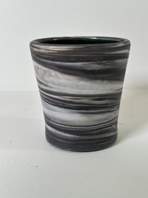 Marbled Black and White Porcelain Tumbler/Vessel