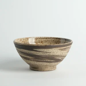 Marbled Black and Speckled Stoneware Bowl