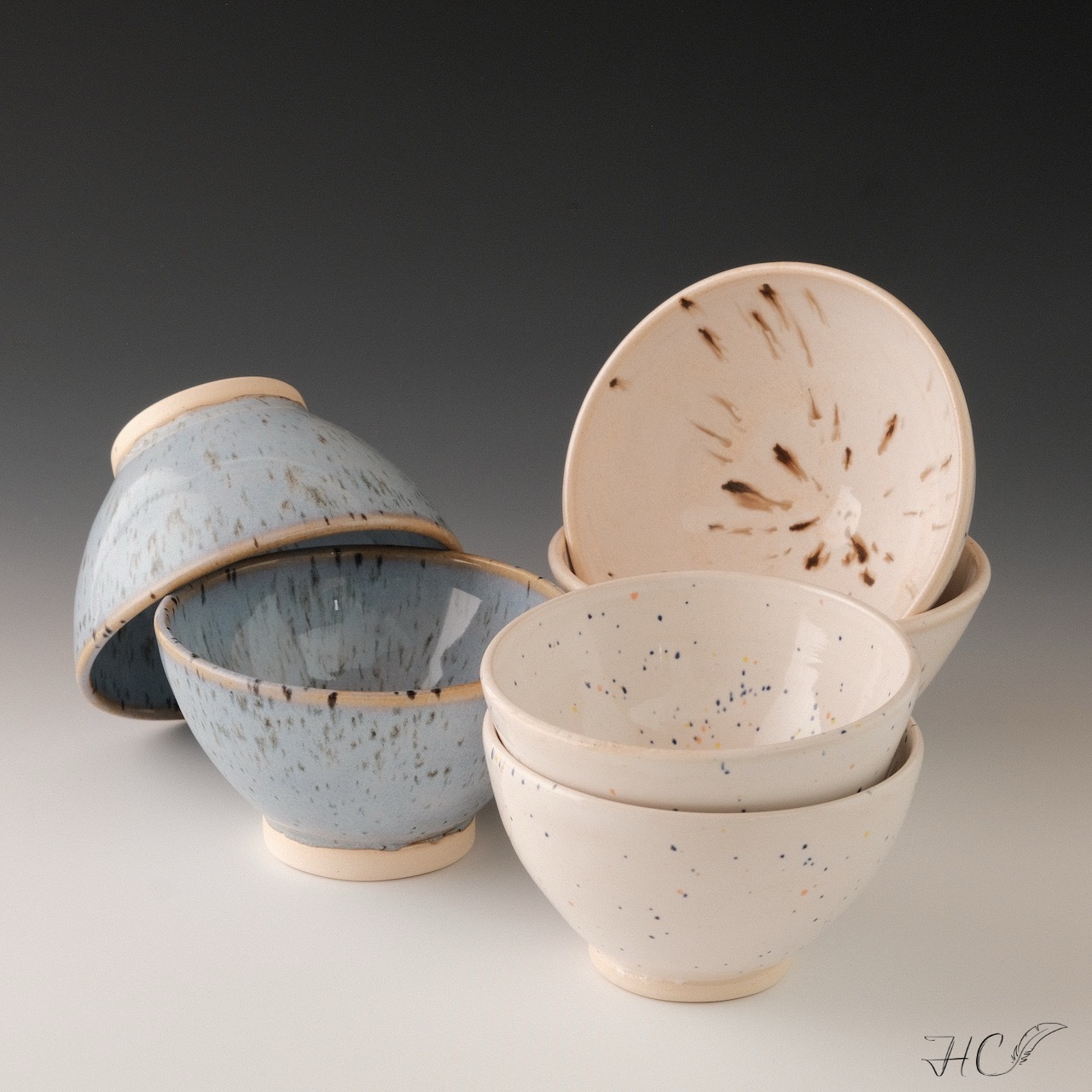 Pair of Stoneware Tea Cups - Image 2