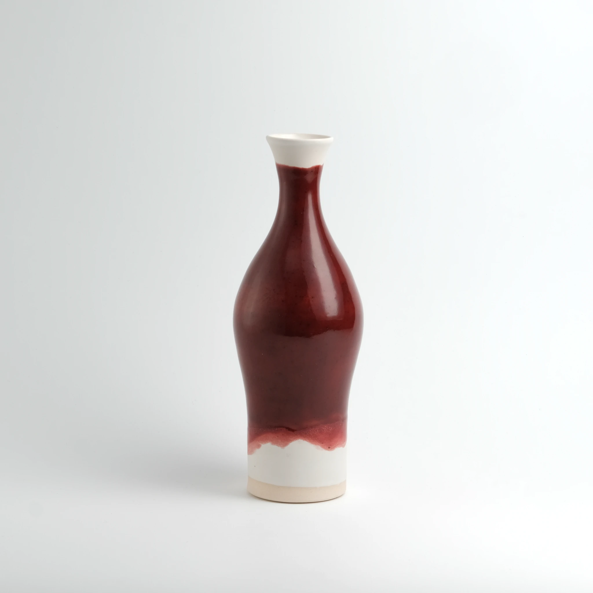 Curvaceous Stoneware Bottle with 3 Tumblers/Cups