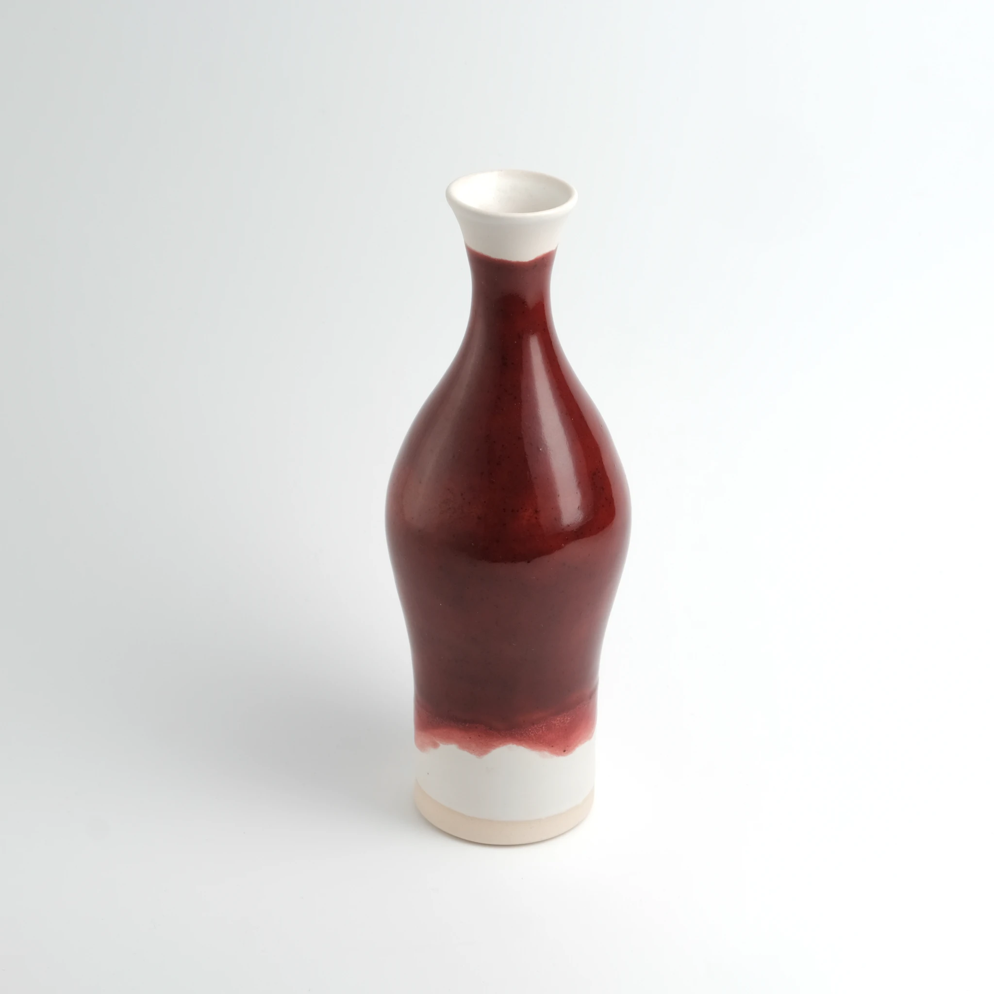 Curvaceous Stoneware Bottle with 3 Tumblers/Cups
