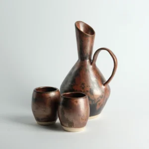 Stoneware Pitcher with 2 Cups