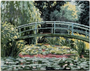 Unframed Japanese Footbridge Needlepoint based on Claude Monet’s painting