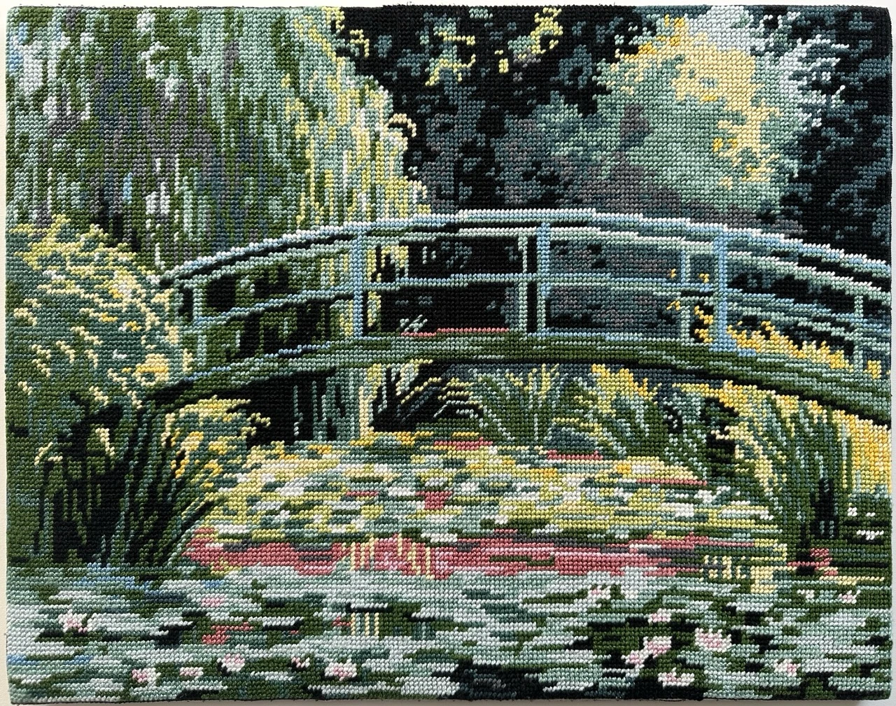 Unframed Japanese Footbridge Needlepoint based on Claude Monet’s painting