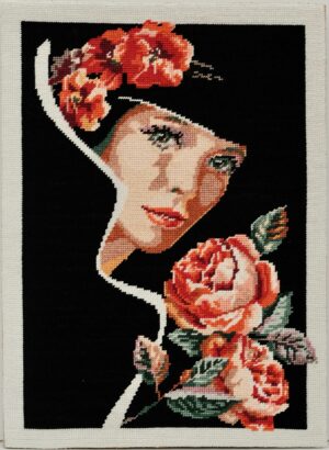 Unframed Needlepoint "The Smell of Roses"