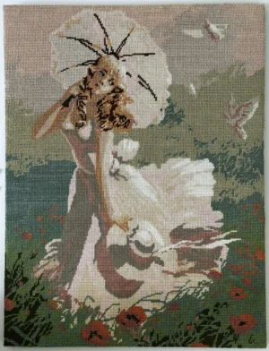 Finished "Angelique" Needlepoint (unframed).