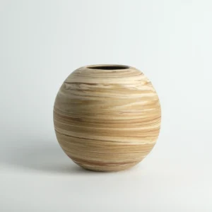 Marbled Stoneware Moon Jar/Orb Vase