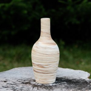 Marbled Stoneware Bottle Vase