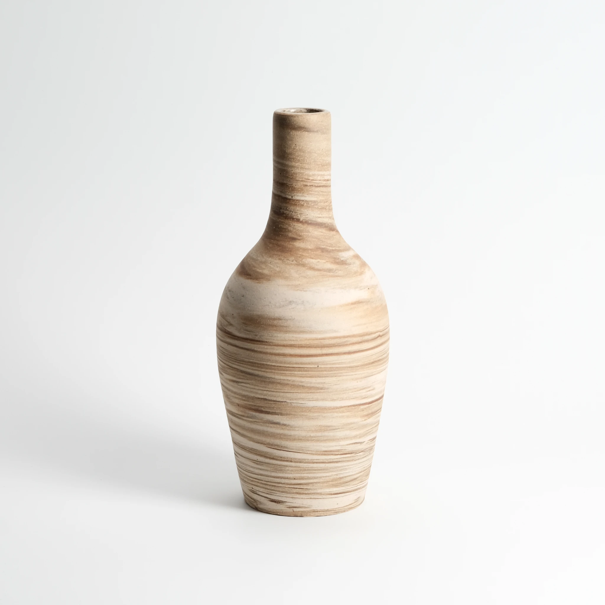 Marbled Stoneware Bottle Vase