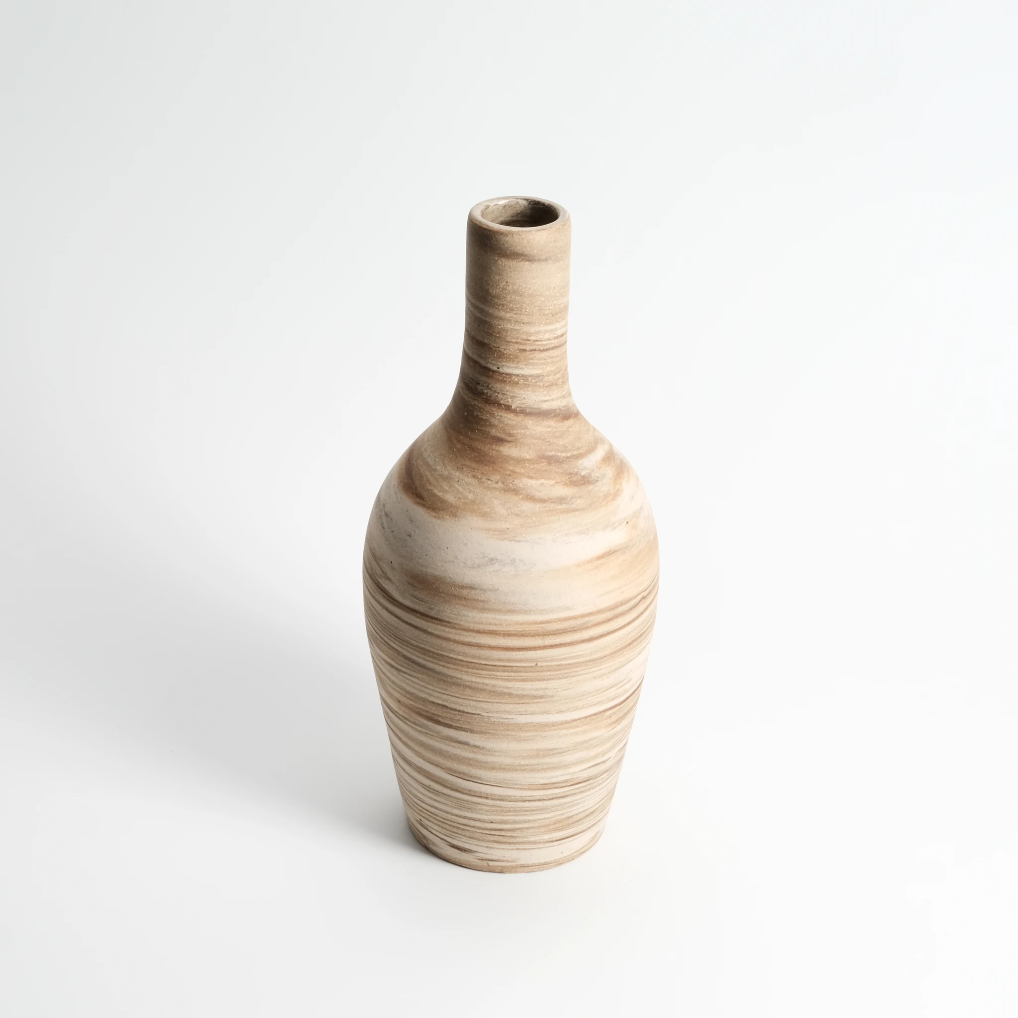 Marbled Stoneware Bottle Vase
