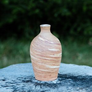 Marbled Stoneware Bottle Vase