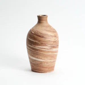Marbled Stoneware Bottle Vase