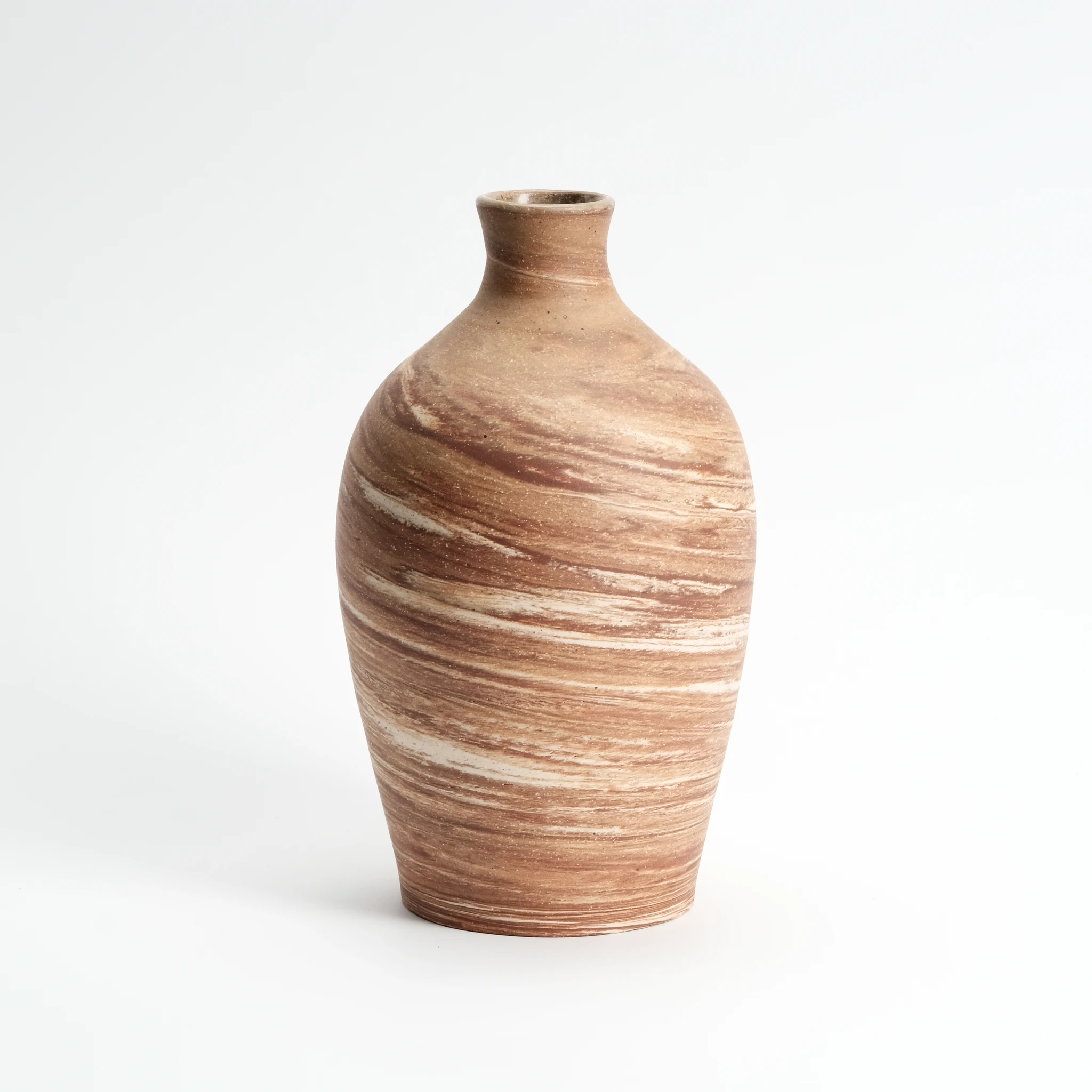 Marbled Stoneware Bottle Vase