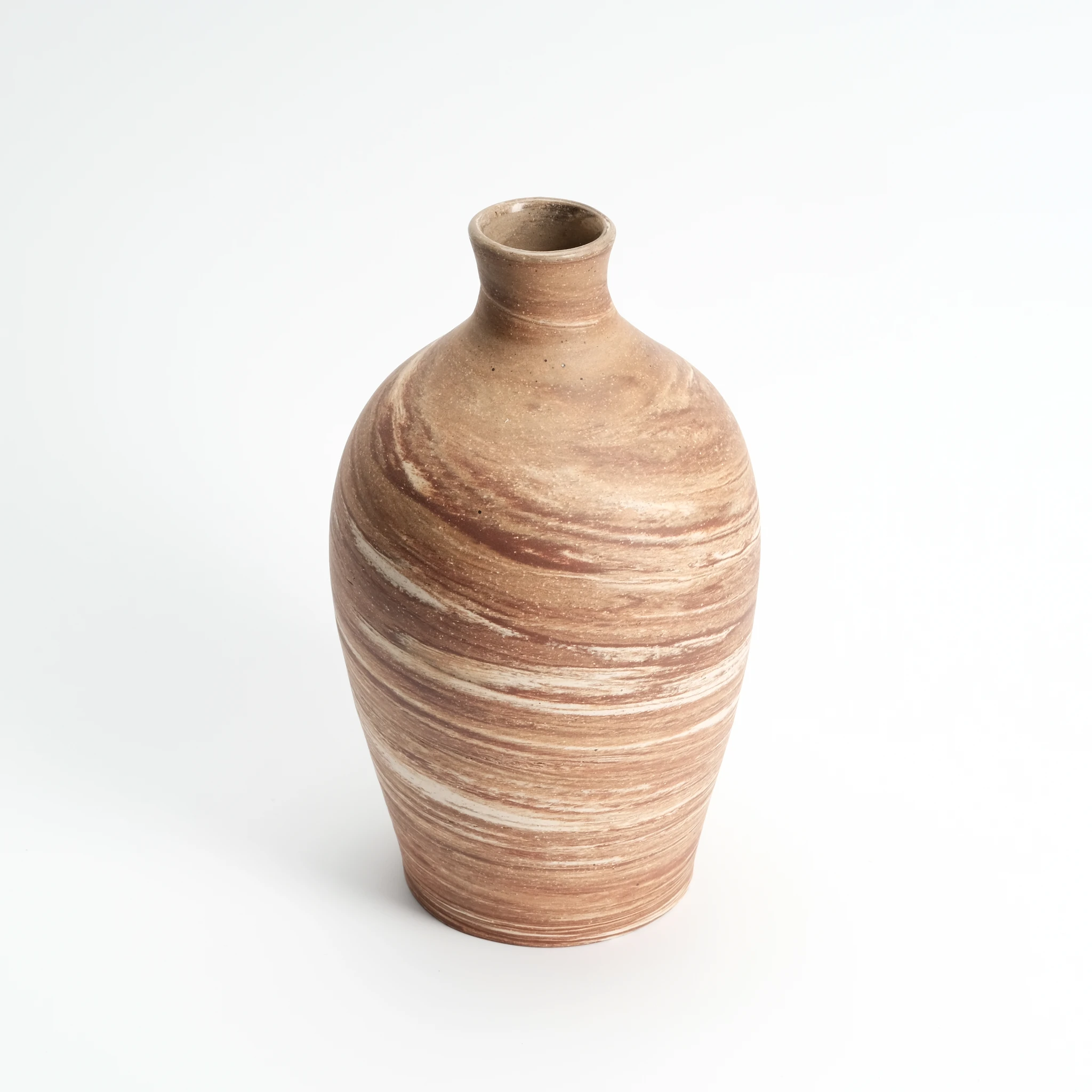 Marbled Stoneware Bottle Vase