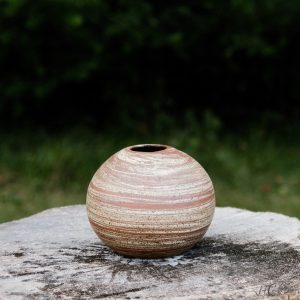 Marbled Stoneware Moon Jar/Orb Vase