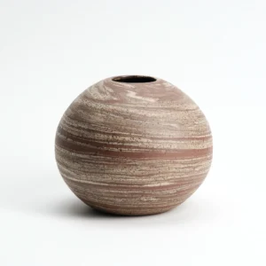 Marbled Stoneware Moon Jar/Orb Vase