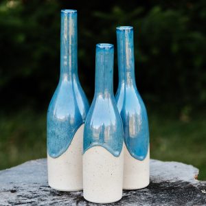 Speckled Stoneware Bottle Vase